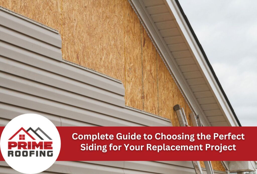 House exterior showing plywood sheathing exposed beneath partial vinyl siding during home renovation project